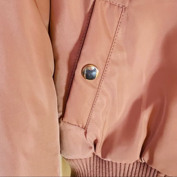 NWOT RARE - Pimkie - Rose Colored Satin Bomber Jacket - Sz. S - Picture 5 of 11